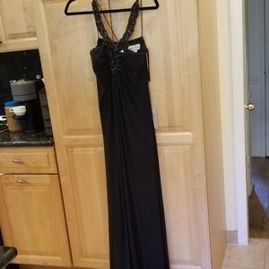 LM Collection Long Jersey Beaded Neck Dress 2 NWT